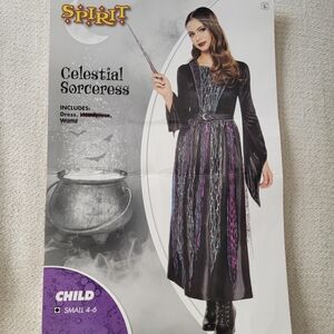 Spirit Black Garment with Teal and Silver Embellishments